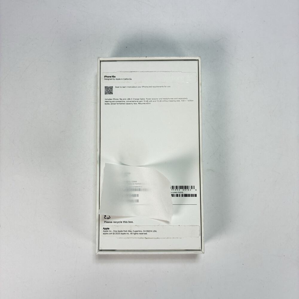 Apple A3212 iPhone 16e White 128GB - Empty Box ONLY - Picture 2 of 8